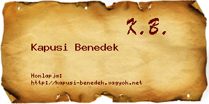 Kapusi Benedek névjegykártya