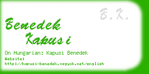 benedek kapusi business card